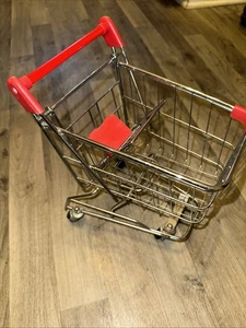 Miniatur Lebensmittelgeschäft Einkaufswagen Metall Chrom Puppenladen 12" x 8,5" x 14" (L/B/H) - Bild 1 von 2