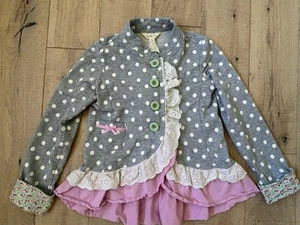Matilda Jane Size 6 Ruffle Cardigan Sweatshirt Excellent Condition - Picture 1 of 3