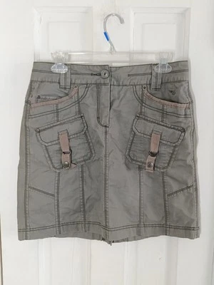 Y2K Mini S 6 cargo Pockets gorpcore light gray skirt ESPRIT Straight Pencil E3 - Image 1 of 4