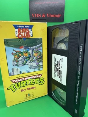Sky Turtles (VHS) TEENAGE MUTANT NINJA TURTLES Vintage Burger King Kids Club - Image 1 of 4