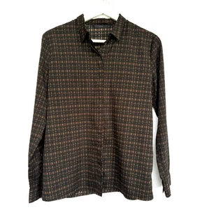 COS Women's Shirt  Brown Geometric Print Size 36 *VGC* - Picture 1 of 5