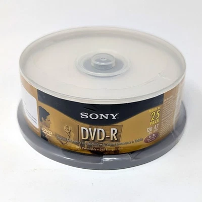 Sony DVD-R 25 Pack (120min/4.7GB) 1-8x Blank DVDs Sealed - Image 1 of 4