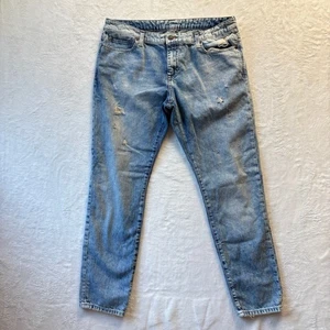 Ralph Lauren Jeans Damen Gr. 30 blau Skinny Boyfriend Distressed Denim helle Waschung - Bild 1 von 12