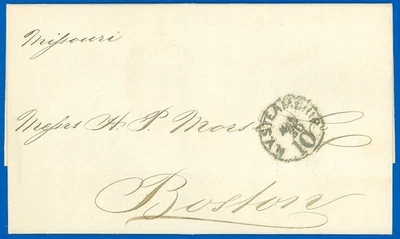Mar 1871 NY STEAMSHIP "10" Cds en FLS, ¡Envío "MISSOURI" a Boston desde Matanzas! Foto 1 de 2