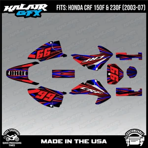 Graphics Kit for HONDA CRF150F CRF230F (2003-2007) Prime - Red Blue - Picture 1 of 4