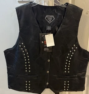 Leder Motorradweste Damen Leder "Rt 66" Damen Reitjacke Weste (XL) - Bild 1 von 6