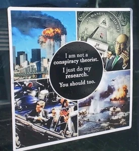 CONSPIRACY THEORIST STICKERS HUGE 6X6" *5* YEAR WARRANTY Made In USA 🇺🇸 - Picture 1 of 24