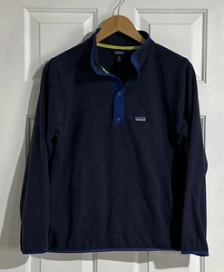 VTG Patagonia NENIA Pullover Girls SIZE 14 Youth T snap DARK BLUE STY# 65370 - Picture 1 of 6