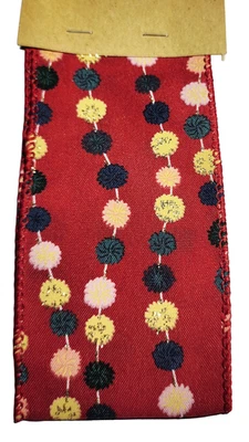 Member's Mark Premium Wire Edge Holiday Ribbon 2.5" Wide x 50 Yards Glitter Red - Image 1 of 4