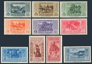 Italy 280-289,lightly hinged.Mi 391-400. Guiseppe Garibaldi,50th death Ann.1932. - Picture 1 of 1