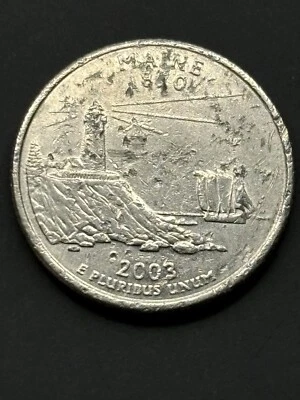 2003 D Maine Quarter Lamination Error On Reverse - Image 1 of 4