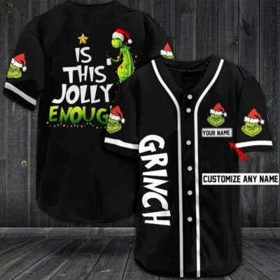 2025 The G-rinch is this jolly enough Christmas Baseball JERSEY, GIFT HALLOWEEN - image 1 of 4