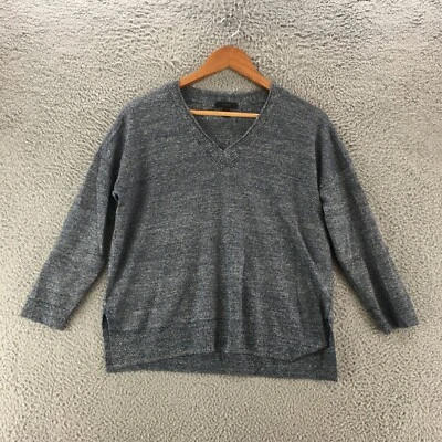 Suéter Pullover J Crew para Mujer S Azul Mezcla de Lana Sólido Cuello en V Manga Larga Tejido Foto 1 de 4