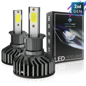 H3 COB 6000K White LED Headlight Conversion Kit for Fog Light Lamps 2400 lm - Imagen 1 de 10