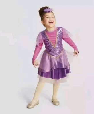 Target Halloween Trapeze Artist Circus Purple Sequence Dress Girls 2 -3T Costume - Image 1 of 4
