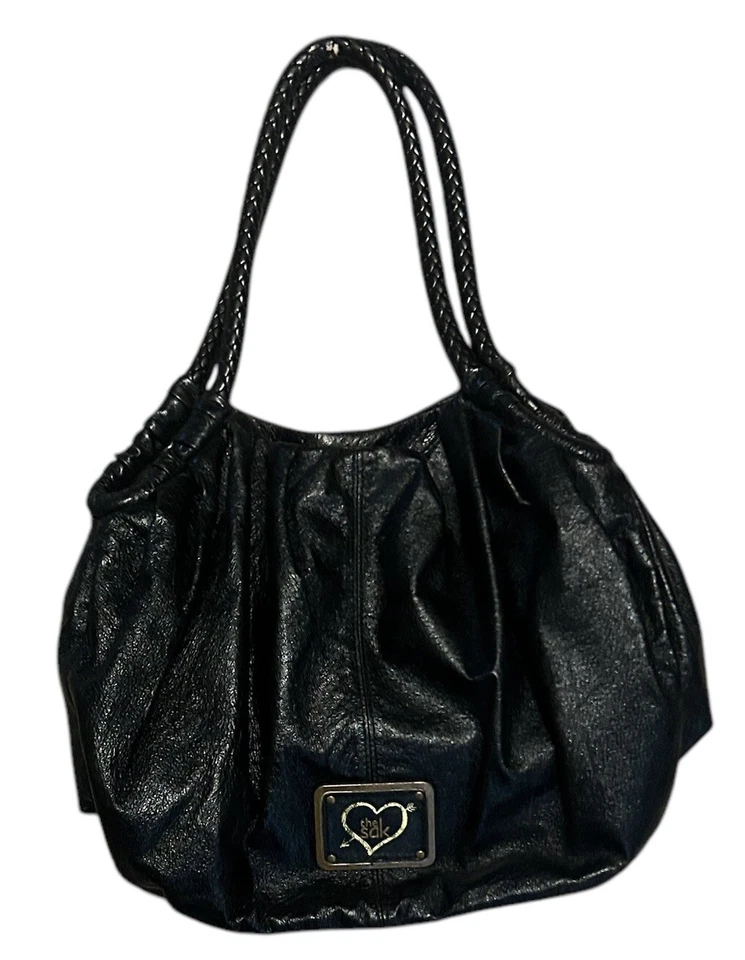 The Sak Purse Black Leather Western Boho Bag Approx 14” x 11” - Image 1 of 4