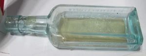 antique aqua bottle embossed Alen's Cough BalsamDavis  & Lawrence co N.Y. label - Bild 1 von 2