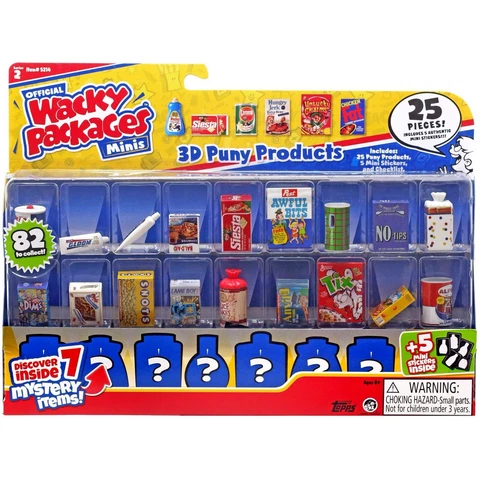 Official WACKY PACKAGES Minis 25 Pack Cute Miniture Packaged Items NEW SEALED! Cover