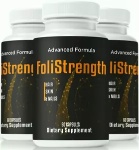 (3 Pack) FoliStrength Hair Growth Pills, Foli Strength for Hair, Skin, & Nails - Picture 1 of 8