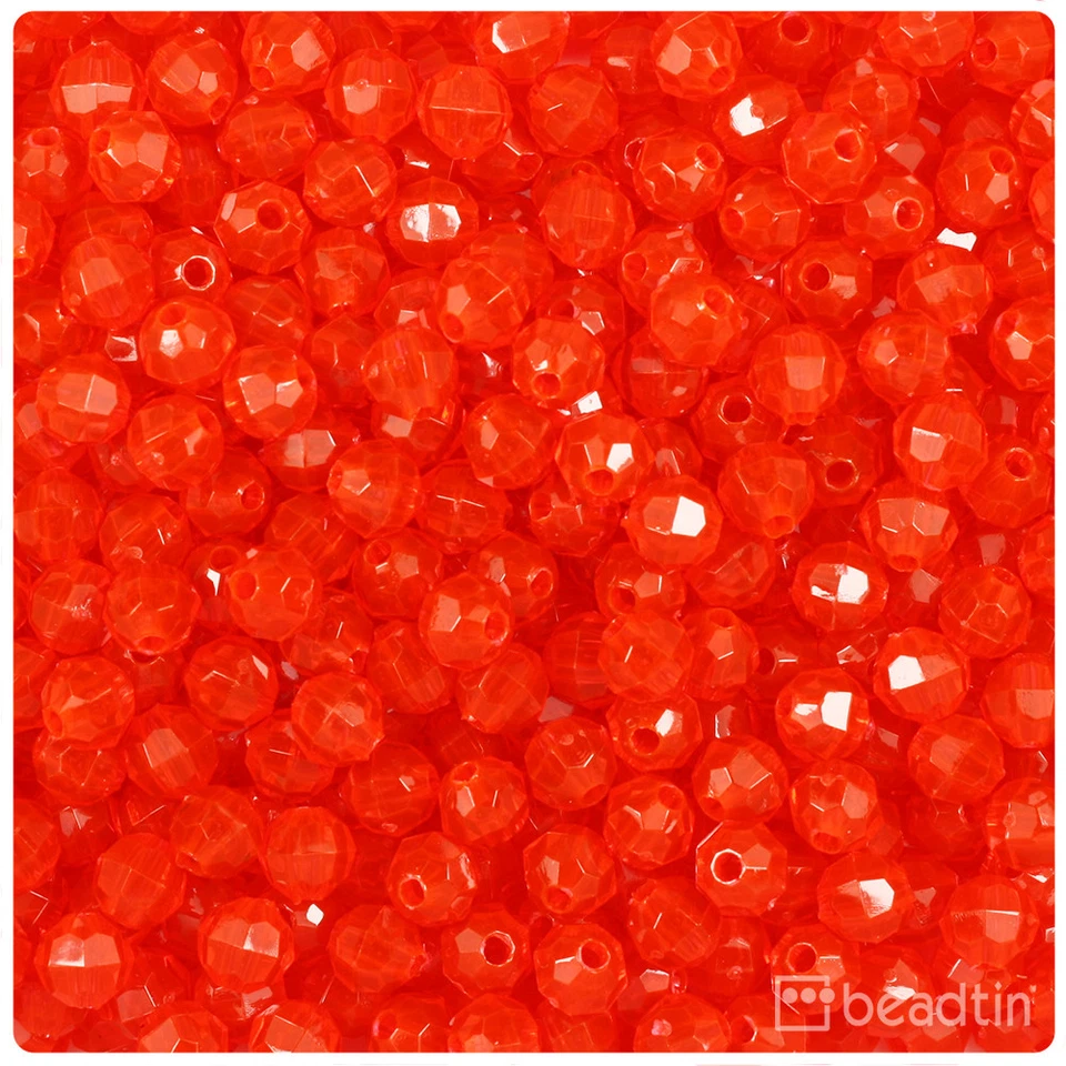 BeadTin Transparent 6mm Faceted Round Craft Beads (600pcs) - Color choice - Image 1 of 1