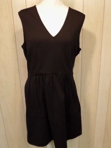 Tibi Women's Stretch V Neck Pockets Side Zip Black Size L - Picture 1 of 7