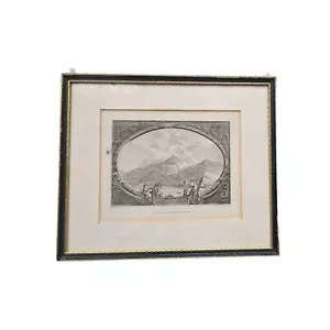 Blick auf Snowdon in Caernarvonshire Lithographie Platte 37 gerahmte Kunst Antik - Bild 1 von 11