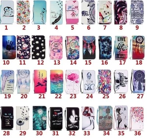 For Samsung S10/S8/S9/J3/J5/A3/A5 Luxury Flip Wallet Pattern PU Leather Case - Picture 1 of 38