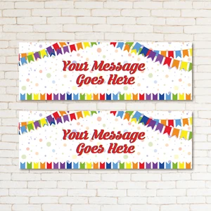 2 Personalised Rainbow Bunting Kids Adult Party Banner Event Decoration Occasion - Picture 1 of 2