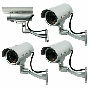 4 Pack IR Bullet Dummy Fake Surveillance Security Camera CCTV with Record Light - Picture 1 of 7