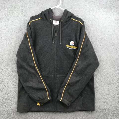 Pittsburgh Steelers Sweater Adult XL Black NFL Full Zip Hoodie 29975 Cover