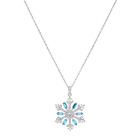 Finecraft Crystal Snowflake Pendant Necklace in Sterling Silver, 18"