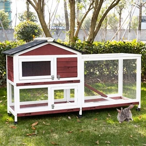 YES4PETS Double Storey Large Rabbit Hutch Guinea Pig Cage , Ferret Cage With - Picture 1 of 6