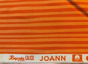 6 yds Orange Tonal Stripe JoAnn JoAnn Keepsake Calico 100% Cotton Fabric - Picture 1 of 5