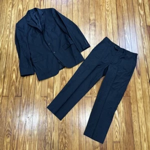 Brooks Brothers 1818 Fitzgerald Suit Mens 40 R Black Pinstripe 2 Piece 32 X 28 - Picture 1 of 5