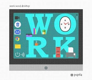 Work Word Desktop Needlepoint Kit or Canvas - Picture 1 of 2