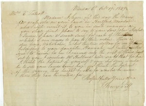 1849 Winsor Connecticut Mrs. E Talcott documento de Henry Sill - Imagen 1 de 1