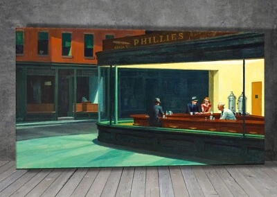 Edward Hopper Nighthawks CANVAS PAINTING ART PRINT 1334 - Image 1 of 4