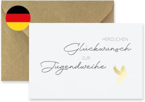 1 Premium Karte zur Jugendweihe + 1 Naturumschlag, edle Grußkarte (Designerpapie - Bild 1 von 7