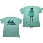 BILLIE EILISH - Official Unisex T- Shirt - Neon Logo Billie - Pale Blue Cotton