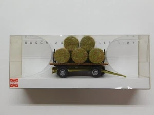 HO Scale BUSCH #44930 Hay Wagon Trailer w/ Hay Load For Model Train Layout - Bild 1 von 7
