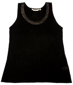 Neu ohne Etikett weiche Umrandung Damenpullover Medium schwarz Pailletten ärmellos - Bild 1 von 1