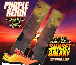 NIKE Lebron 9 BIG BANG Custom Nike Elite Socks (ALL SZ) Dope GRAPE 5 SPACE JAM