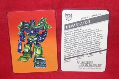 1985 Hasbro Transformers Card #115 Devastator Orange Variation Constructicons - Image 1 of 2