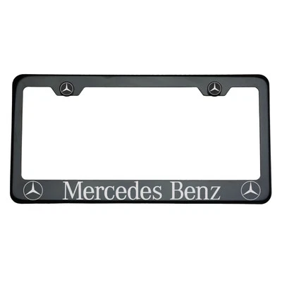 Titanium Gun Metal Mercedes Benz Laser Engraved T304 Grade License Plate Frame - Image 1 of 4