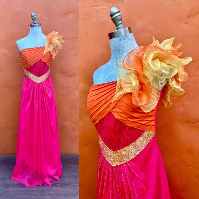 Vestido de graduación vintage de los años 80 noche formal alta costura con cuentas DECLARACIÓN + bolso a juego Foto 1 de 4