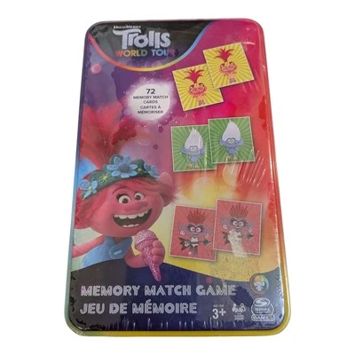 Trolls World Tour Memory Match Game 72 Memory Cards In Tin Sealed New  - Image 1 of 4