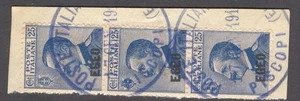 C_E_711. EGEO - GENERALI. Strip 1912 commemorative stamp. Sas 1. Used on paper - Picture 1 of 1
