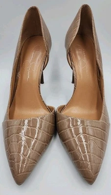 Tacones Jessica Simpson Halisa en charol de cocodrilo cristal topo talla 9 M usados en excelente estado Foto 1 de 4