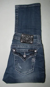 Womens Miss Me Stretch Boyfriend Capris. Size 26 Blue. 24" Inseam. Cute Trim. - Picture 1 of 5