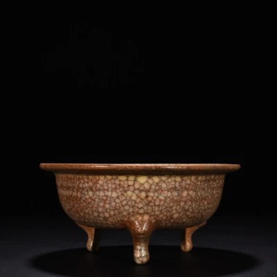 Estufa de cuerda de tres pies de horno de porcelana antigua de 8,7" de China de la dinastía Song Foto 1 de 4